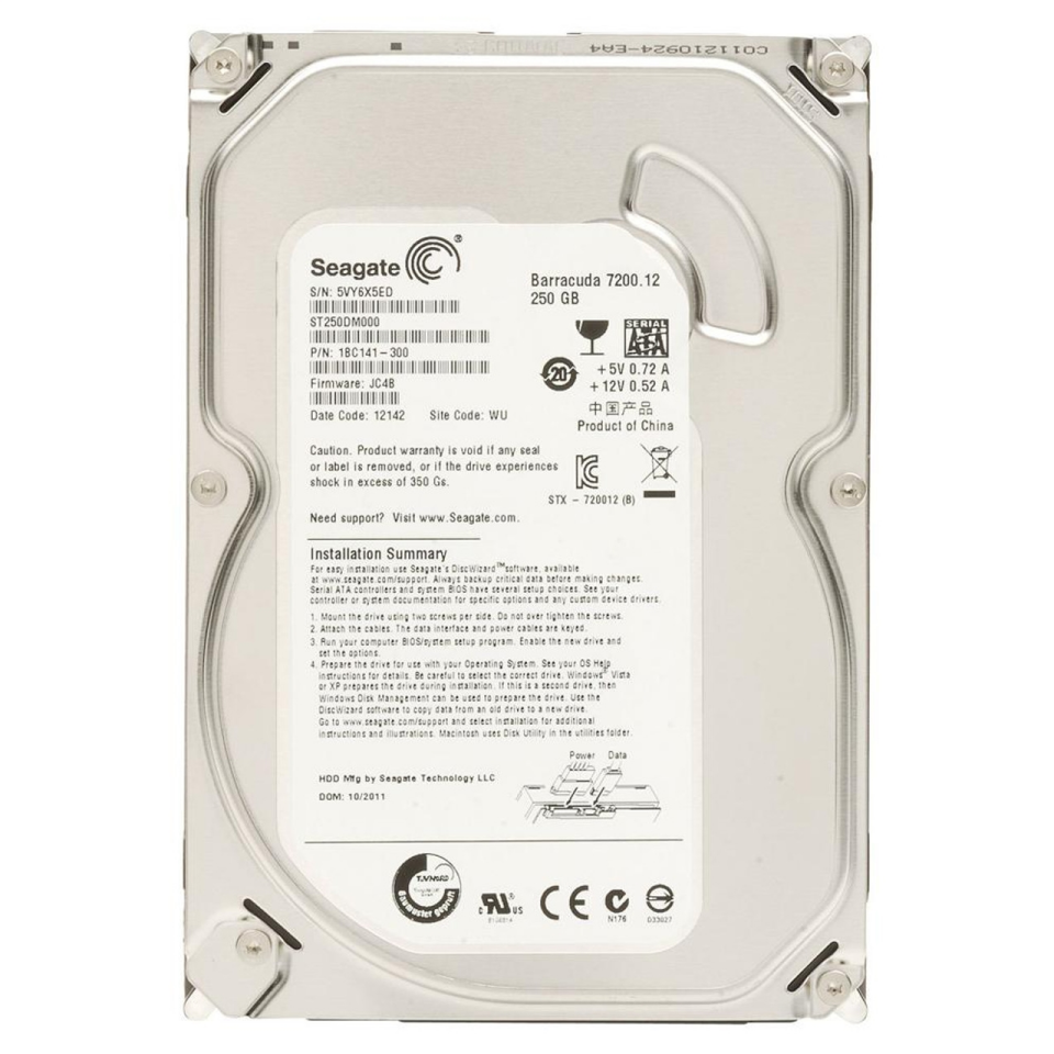 SEAGATE 250GB 3.5'' BARRACUDA ST250DM000 7200 RPM 16MB SATA-3 PC Diski