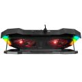 Addison Rampage AD-RC11 SPIDER Siyah 2 Fan 2 USB RGB Işıklı 15''-17'' Notebook Soğutucu Stand