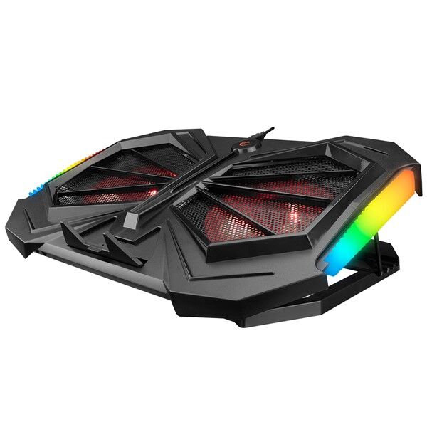 Addison Rampage AD-RC11 SPIDER Siyah 2 Fan 2 USB RGB Işıklı 15''-17'' Notebook Soğutucu Stand