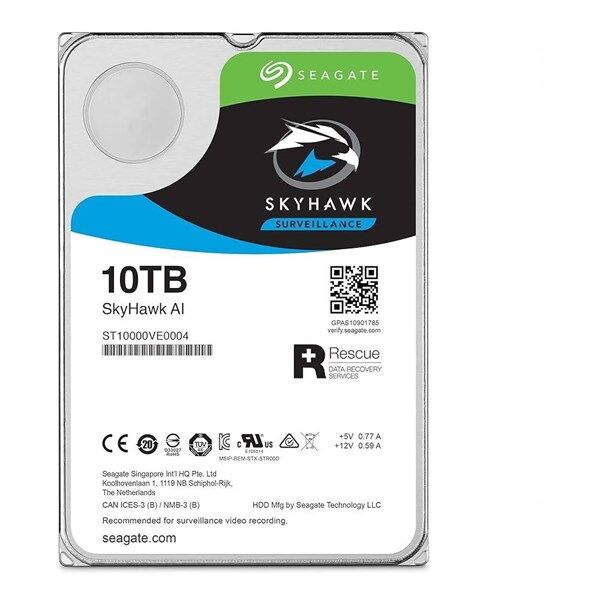 SEAGATE 3.5'' 10TB SKYHAWK ST10000VE000 7200 RPM 256MB SATA-3 Güvenlik Diski