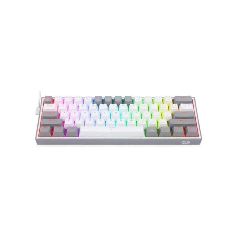 REDRAGON K617 FIZZ RGB RED SWITCH MEKANİK OYUNCU KLAVYESİ BEYAZ/GRİ