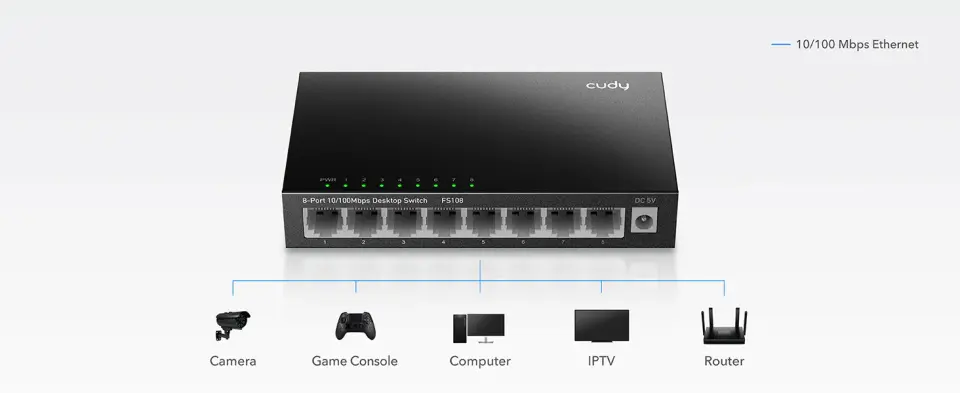 CUDY 8-Port 10/100 Mbps Desktop Switch