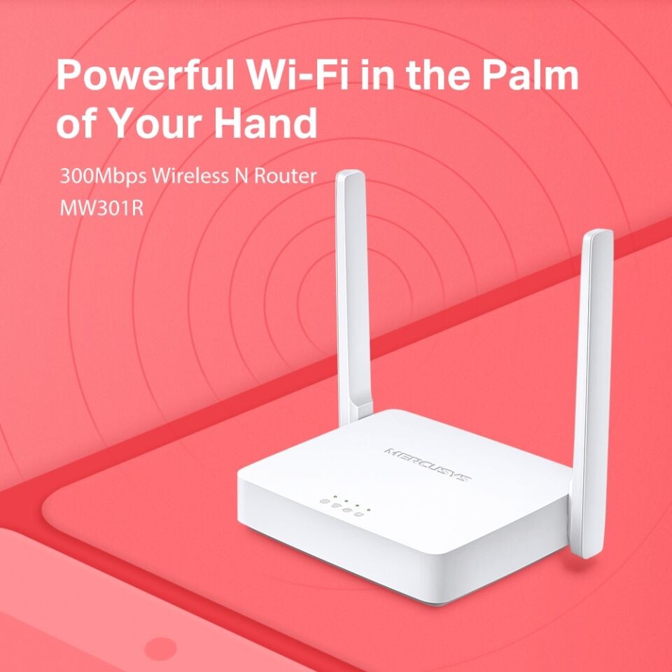 MERCUSYS MW301R 300mbps N300 2.4ghz EV Ofis Tipi Router