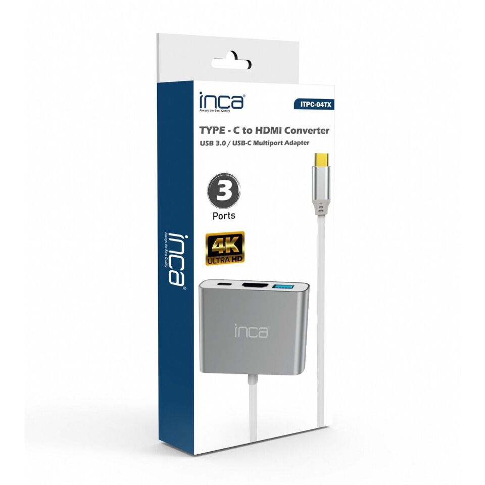 INCA ITPC-04T 0.15metre TYPE-C - HDMI Görüntü Adaptörü Gümüş 100W