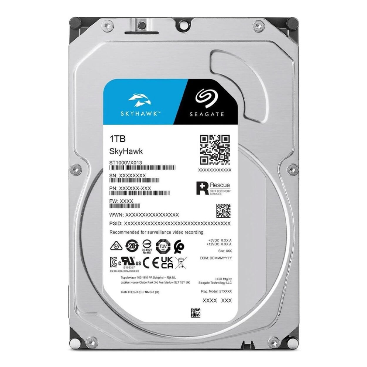 SEAGATE 3.5'' 1TB SKYHAWK ST1000VX013 5400 RPM 256MB SATA-3 Güvenlik Diski Distribütör