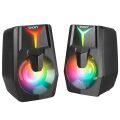Snopy SN-X22 STYLE 2.0 Multimedia Led Işıklı 3W*2 Siyah USB Gaming Speaker Hoparlör