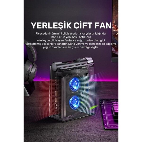 RAXIUS MP AM08 PRO R7 780M-845HS001 RYZEN 7 8845HS 32GB RAM 512GB NVME O/B UHD FDOS MINI PC