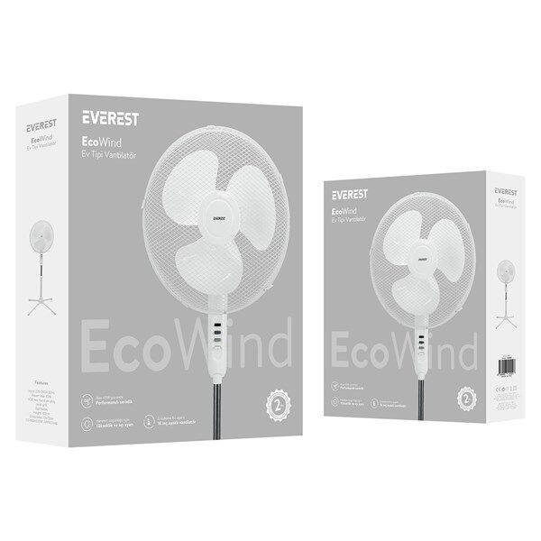 EVEREST FAN10 45W Ayaklı Vantilatör Beyaz