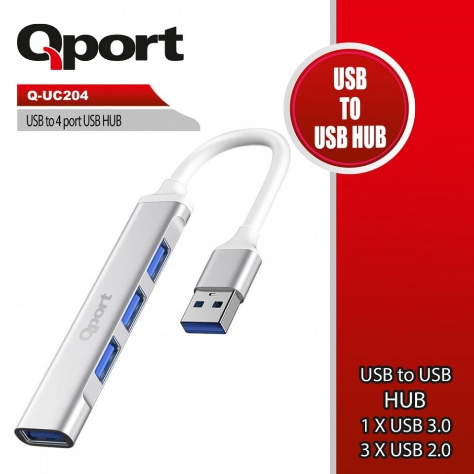 QPORT Q-UC204 4port USB Çoklayıcı Hub