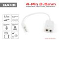 DARK DK-CB-AUC03 1x erkek Stereo 2x dişi Ses Ara Kablosu