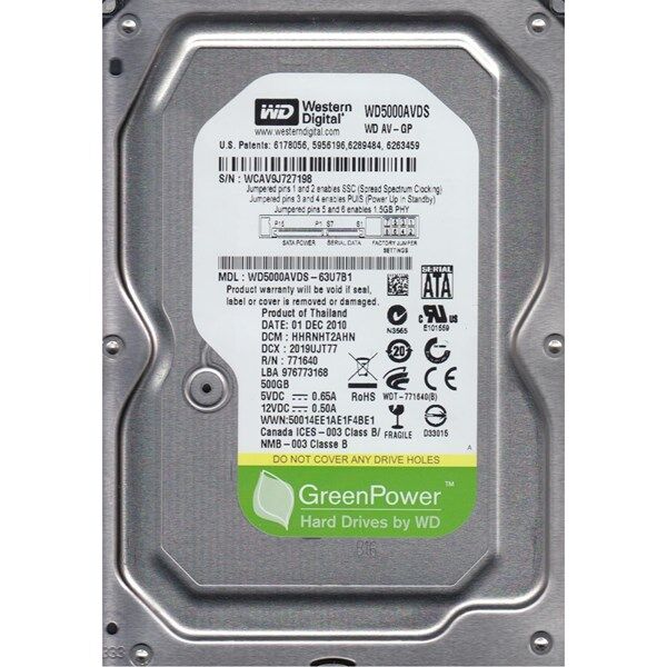 WD 3.5'' 500GB WD5000AVDS 7200 RPM 32MB SATA-2 Güvenlik Diski