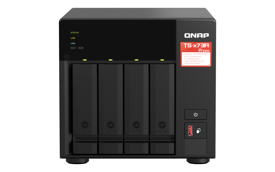 QNAP 4diskli Ryzen V1500B-24GB RAM-2-2.5GbE Nas Server TS-473A (54053)