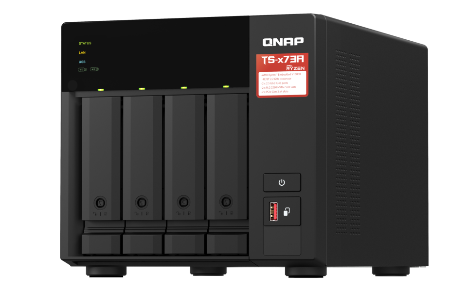 QNAP 4diskli Ryzen V1500B-40GB RAM-2-2.5GbE Nas Server TS-473A (54053)