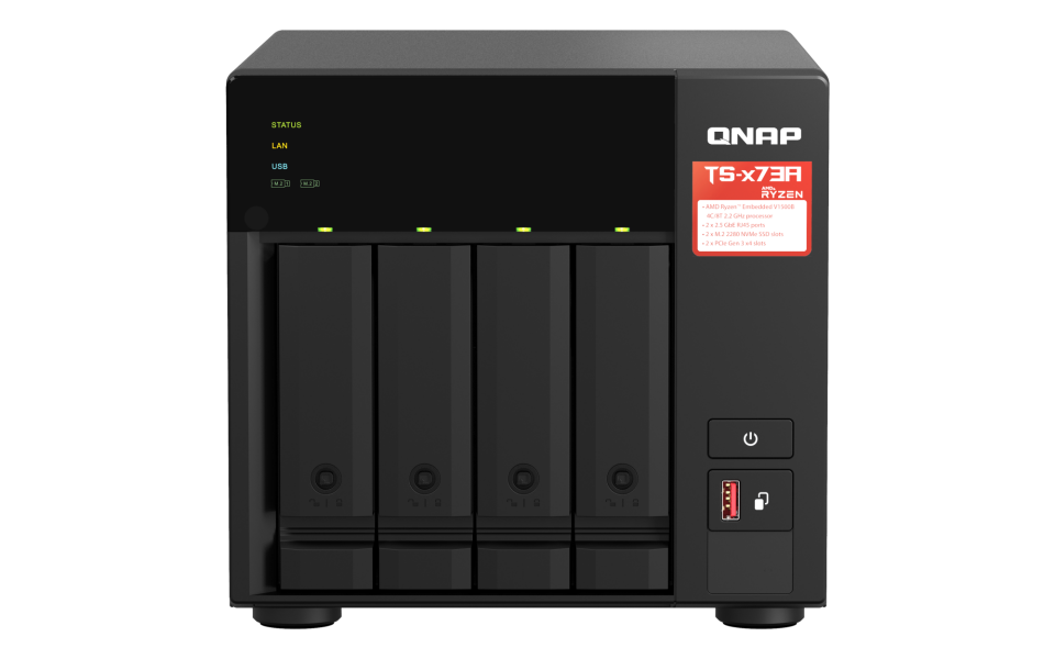 QNAP 4diskli Ryzen V1500B-40GB RAM-2-2.5GbE Nas Server TS-473A (54053)