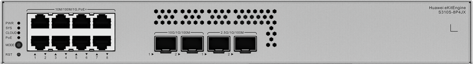 HUAWEI 8port POE+ 128w 2-SFP/2SFP 2.5GE Gigabit Yönetilebilir Switch eKIT S310S-8P4JX