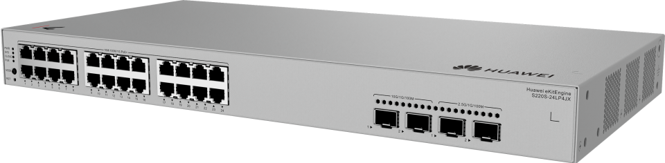HUAWEI 24port POE+ 195w 2-SFP 2.5GE/2-SFP 10GE Gigabit Yönetilebilir Switch eKIT S220S-24LP4JX