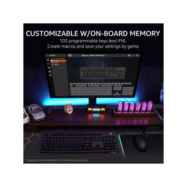 RAPOO V500 PRO RGB / Antighosting Mekanik Gaming Klavye