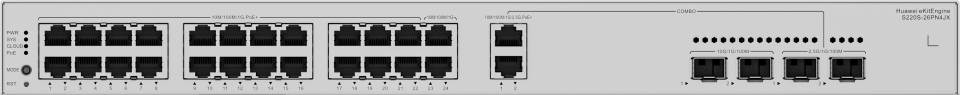 HUAWEI 24port PoE 400w 2-SFP 2.5GE/2-SFP 10GE Gigabit Yönetilebilir Switch eKIT S220S-26PN4JX