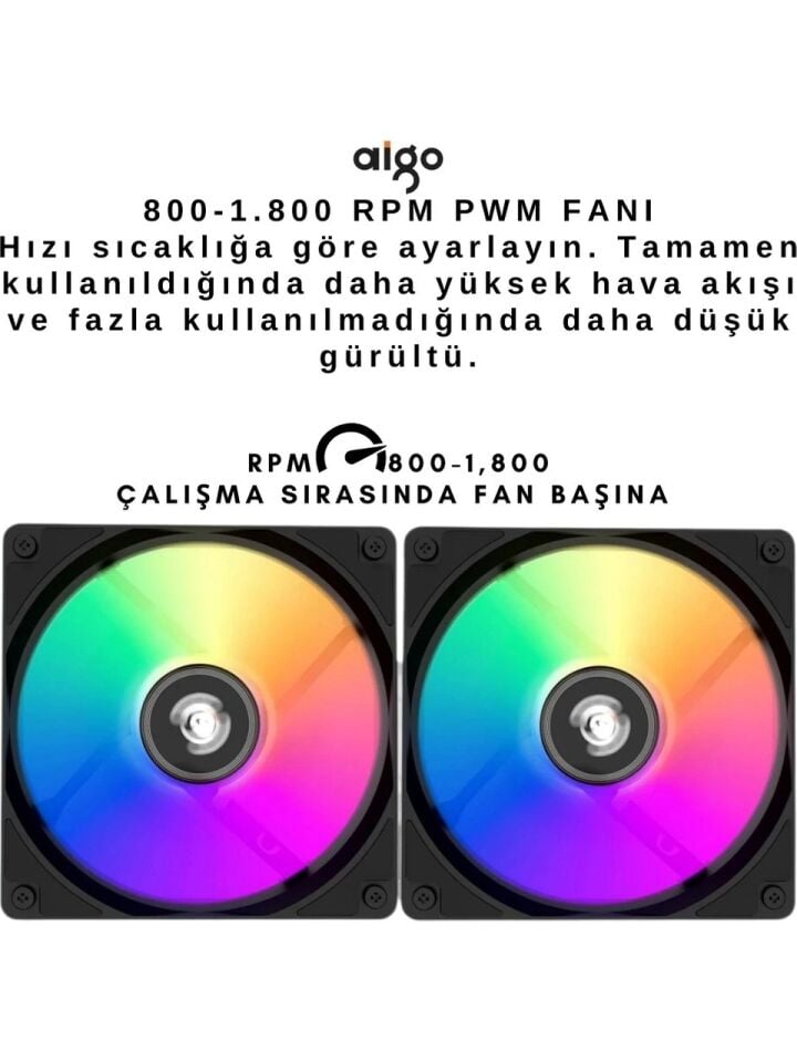 AIGO DX120 V2.6 ARGB 120mm Siyah Sıvı Soğutma 1851/AM5