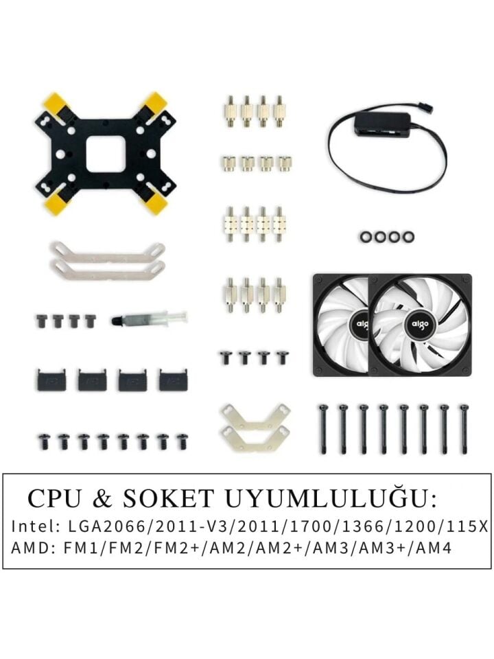 AIGO DX120 V2.6 ARGB 120mm Siyah Sıvı Soğutma 1851/AM5