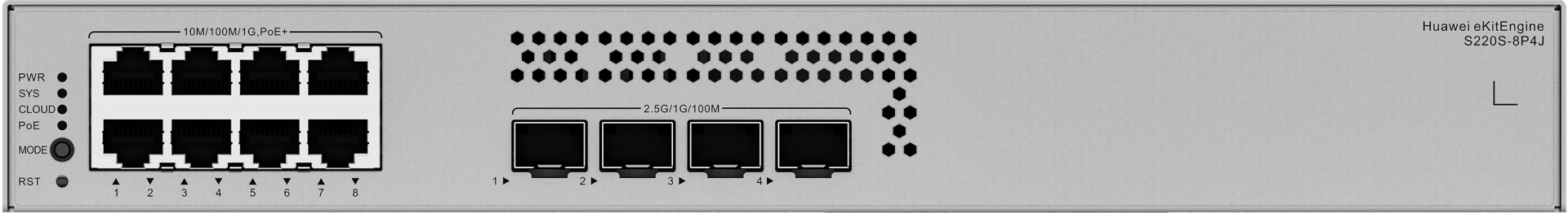 HUAWEI 8port PoE 128w 4-SFP 2.5GE Gigabit Yönetilebilir Switch eKIT S220S-8P4J