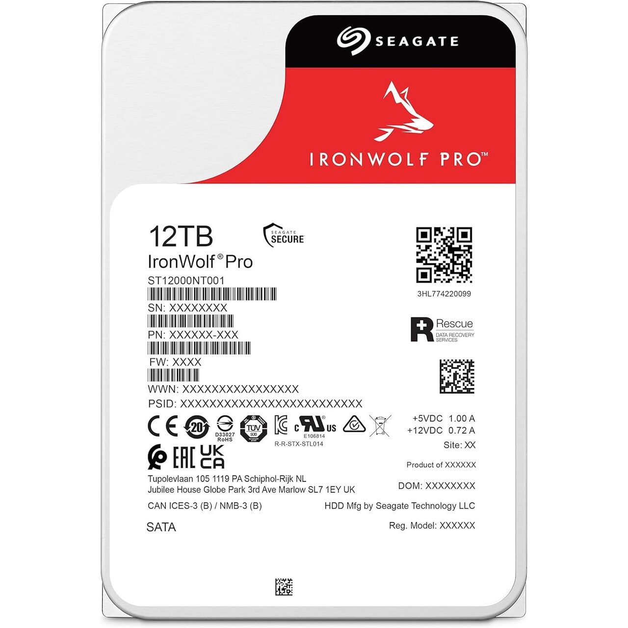 SEAGATE 12TB 3.5'' IRONWOLF ST12000NT001 7200 RPM 256MB SATA-3 NAS Diski