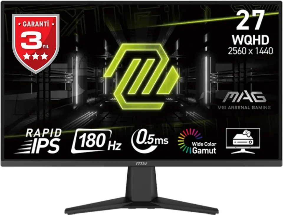 MSI 27'' MAG 275CQF E18 Curved RAPID Va 0.5ms Free-Sync Siyah WQHD Monitör