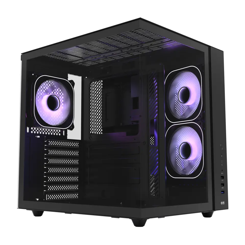 HAWK HC510-650W GAMING HC510 650W 80+ BRONZE ARGB AKVARYUM ATX MID TOWER SİYAH GAMING KASA