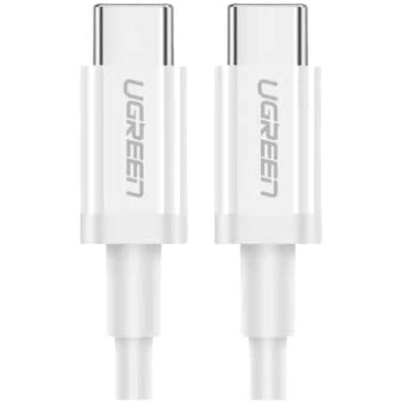 UGREEN USB-C 60W 3A QC PD HIZLI ŞARJ KABLOSU 1 MT BEYAZ 60520