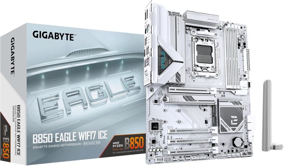 GIGABYTE B850 EAGLE WIFI7 ICE DDR5 HDMI-DP TYPEC PCIE 5.0 AM5 ATX BEYAZ