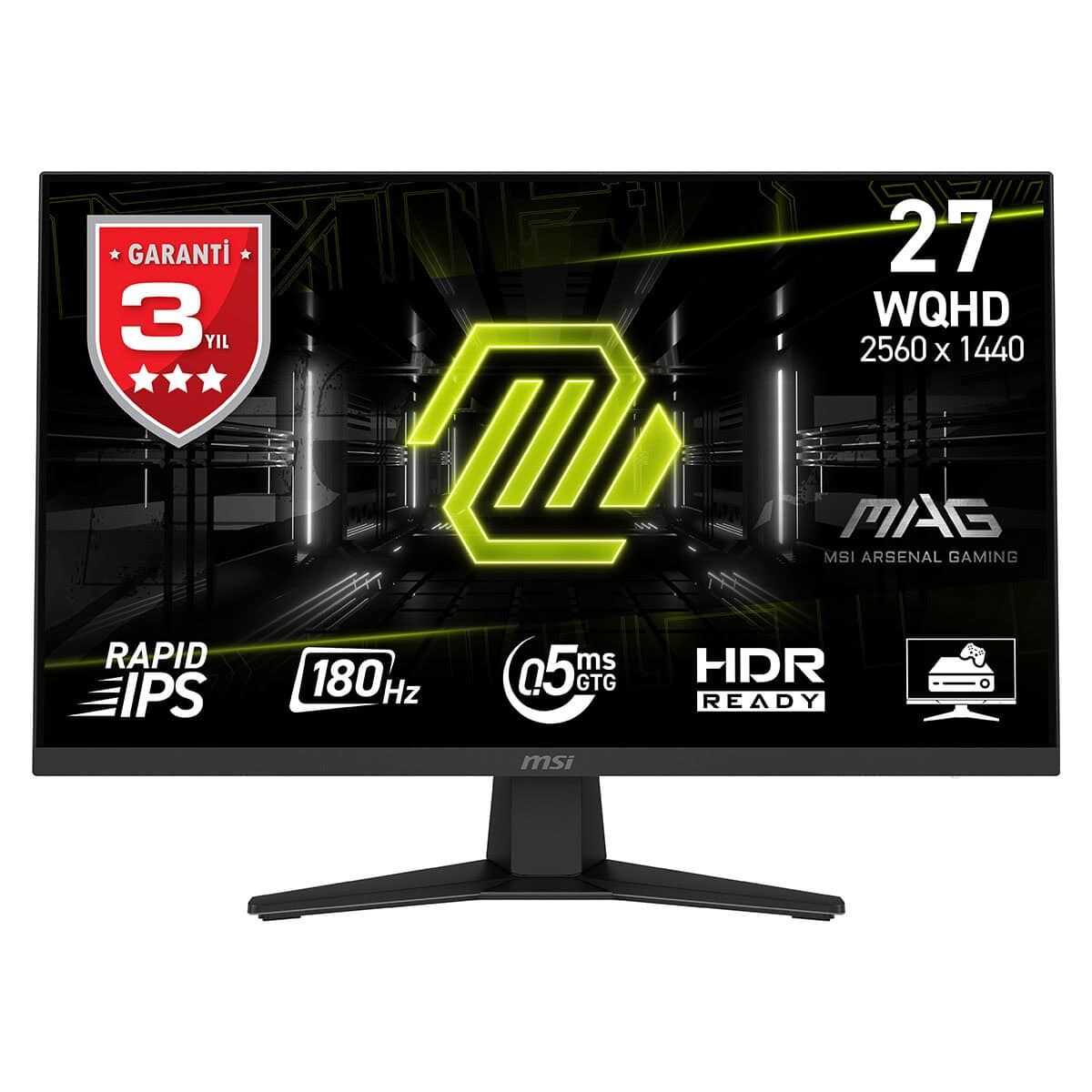 MSI 27'' MAG 274QF Flat RAPID IPS 0.5ms Adaptive-Sync Siyah WQHD Monitör