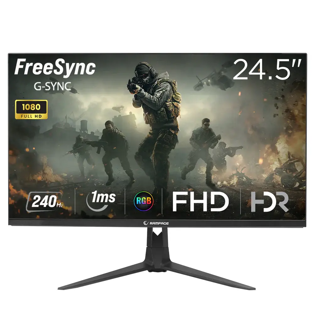 Rampage 25'' CYCLOPS CY25R240 Full HD HDR Logo Yansıtma RGB PC Flat Oyuncu Monitörü