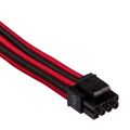 CORSAIR CP-8920240 Premium Type 4 Gen 4 Örgülü EPS12V/ATX12V 4+4 Pin İşlemci Güç Kablosu Kırmızı-Siyah