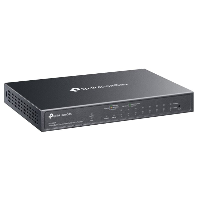 TP-LINK OMADA ES210GMP 10 PORT GIGABIT + 8-PORT POE+ YÖNETİLEBİLİR 123W POE METAL KASA SWITCH