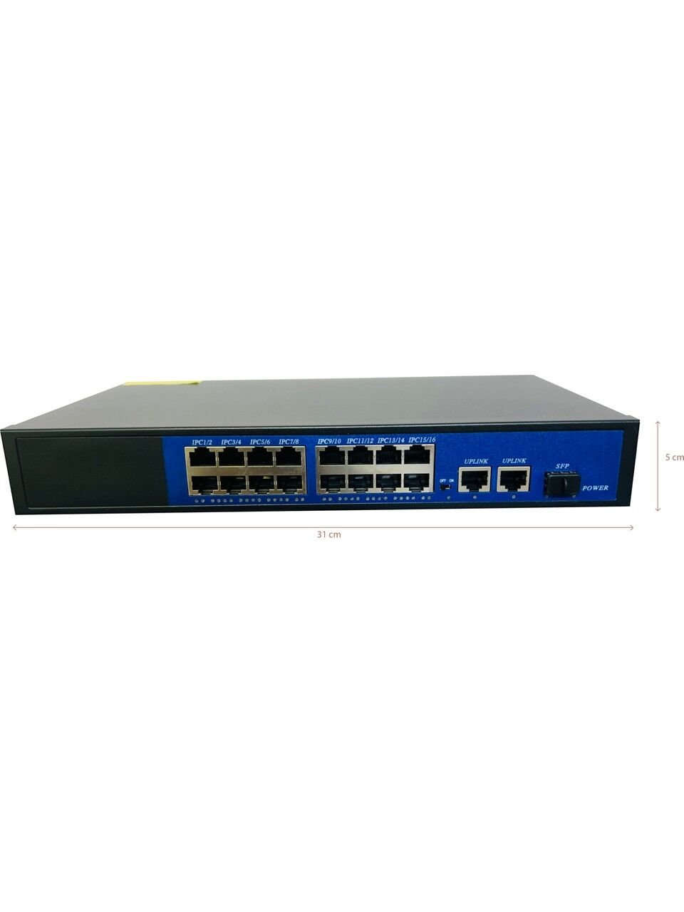 YLD 16port PoE 260w MPS-16-B2 10/100/ 2x1000 2-Uplink Yönetilemez Poe Switch