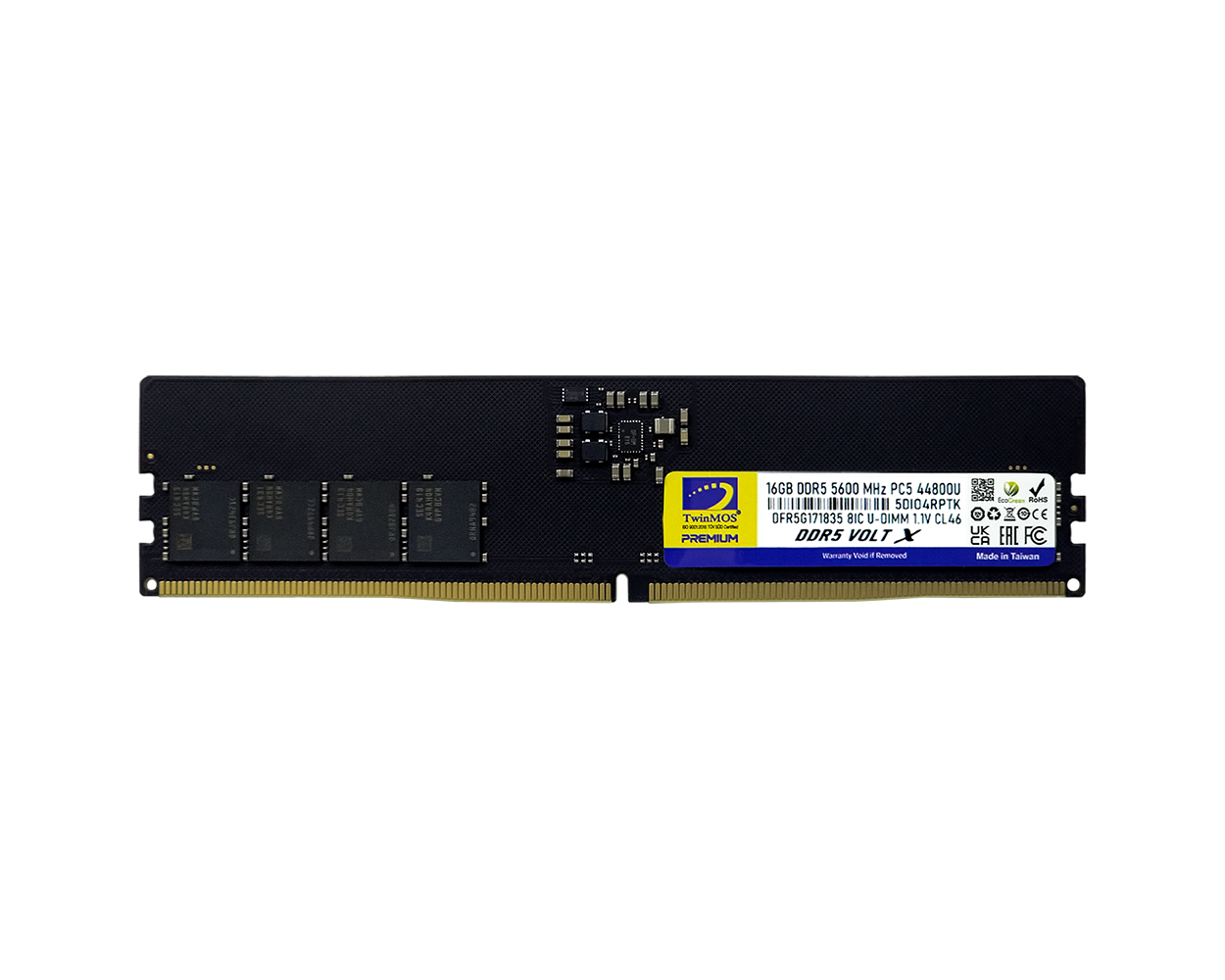 TWINMOS 16GB DDR5 5600MHZ PC RAM VALUE TMD516GB5600U46WO