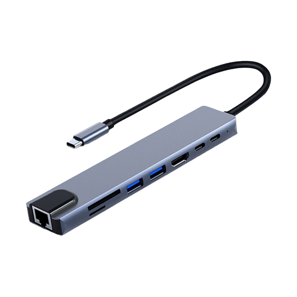 FRISBY FA-7682C 8-in-1 Type-C Çok Fonksiyonlu Dock Adaptör