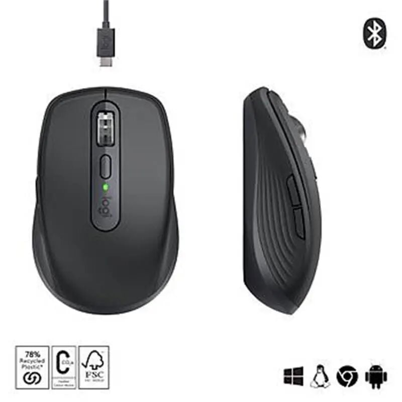 LOGITECH MX ANYWHERE 3S KOMPAKT OPTİK SENSÖRLÜ SESSİZ BLUETOOTH KABLOSUZ MOUSE SİYAH 910-006929