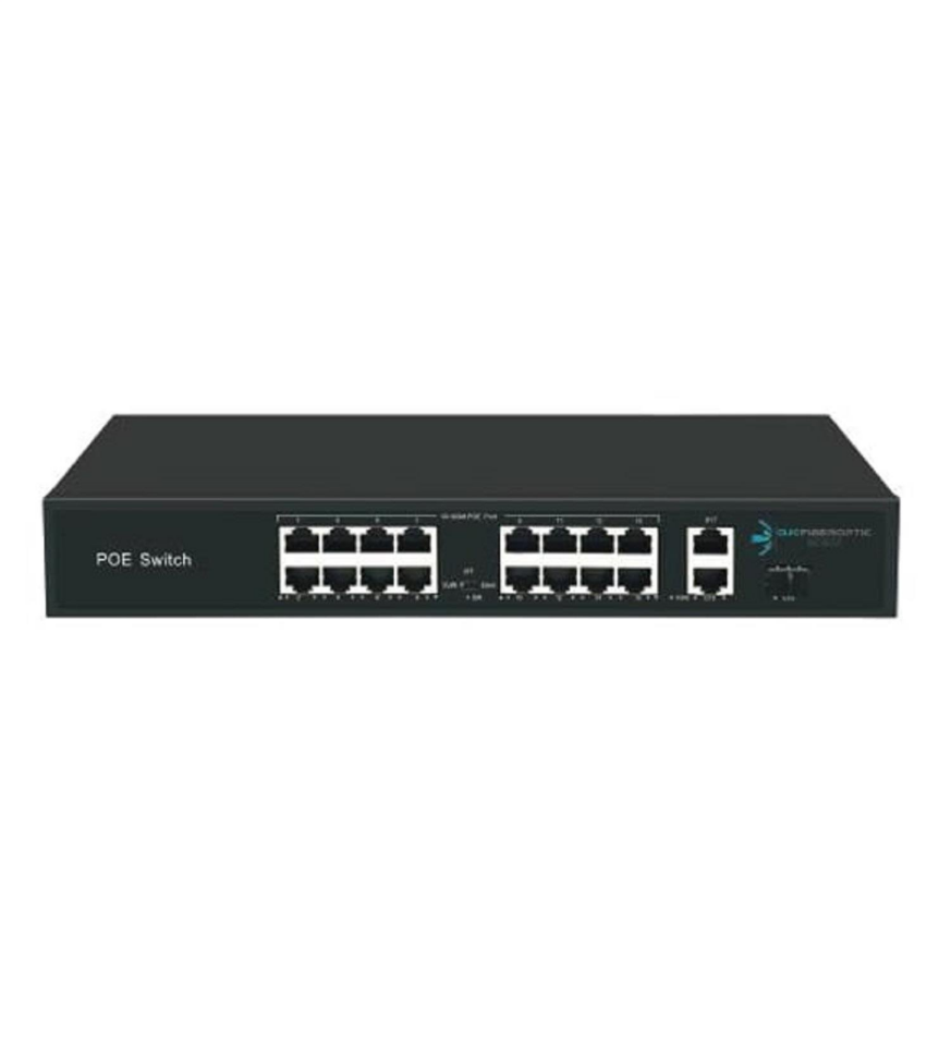 ODS 16port PoE  200w 2-Uplink 10/100 Yönetilemez Switch 08ODS-16P2U-200