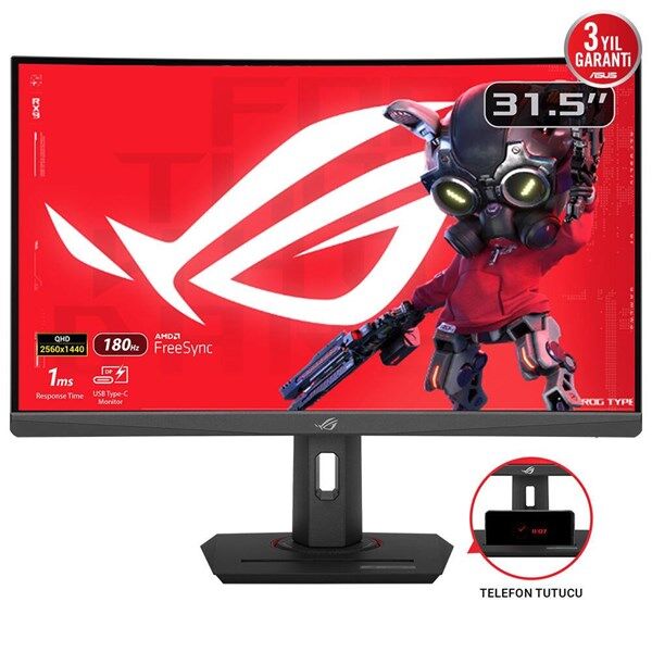 ASUS 31.5'' FAST VA ROG STRIX XG32WCS 1MS 180HZ HDMI-DP TYPEC KAVISLI GAMING MONİTÖR 2560X1440