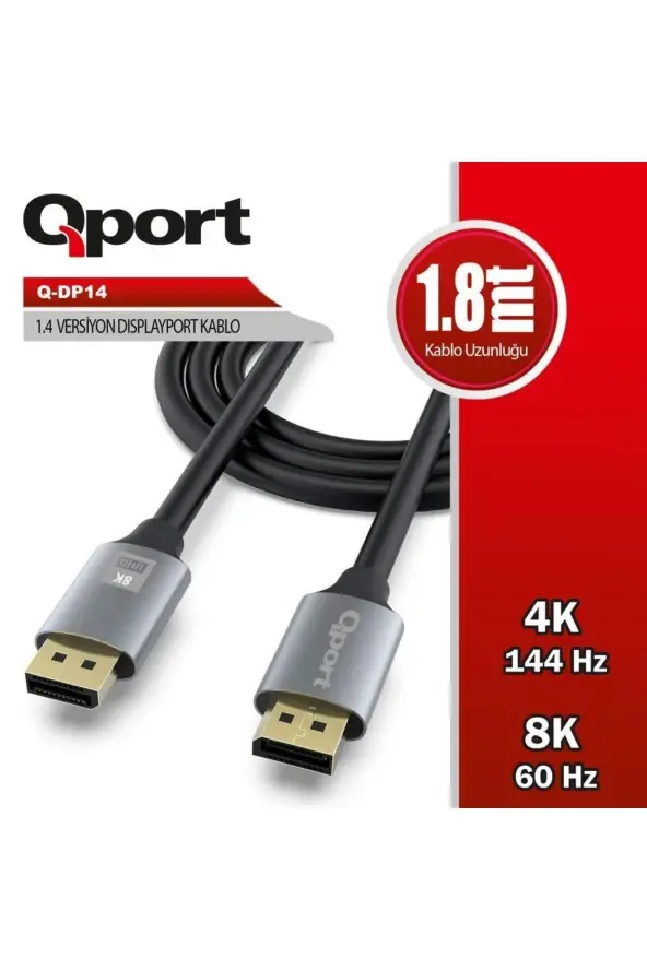 QPORT Q-DP14 1,8M 1.4V DISPLAY PORT KABLO