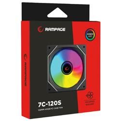 Rampage 7C-120S 120*120*25mm Double Ring Aynalı ARGB Siyah Kasa Fanı