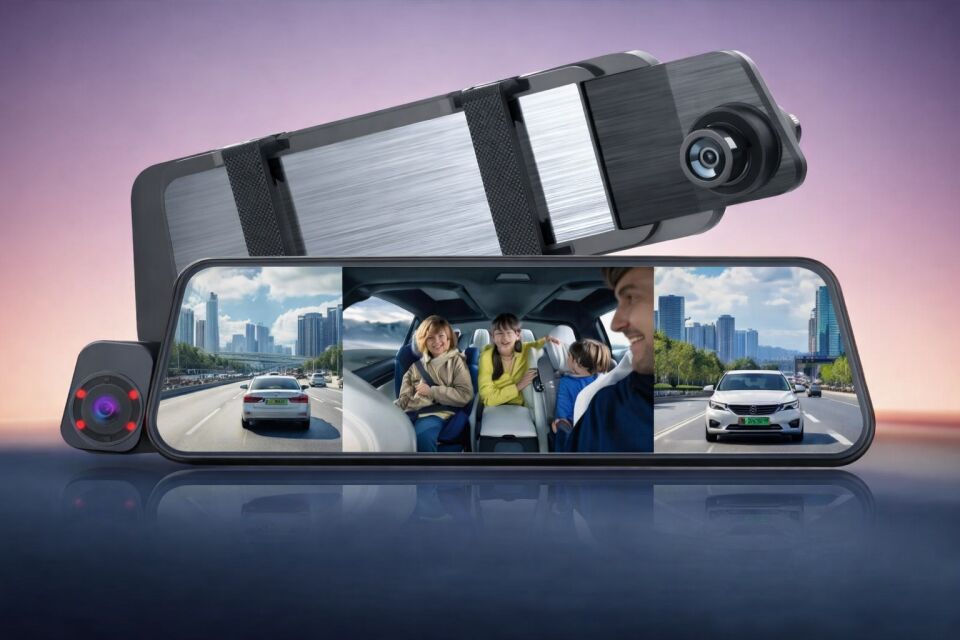 TWOGO GO-İC1PLUS 9,66 '' IPS·Wide Angle İki Kameralı Araç İçi Kamera (İK11L)