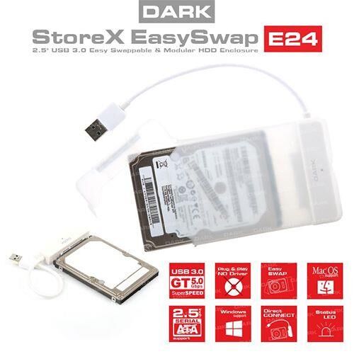 DARK 2.5'' USB 3.0 DK-AC-DSE24U3 Sata Harddisk Kutusu Şeffaf