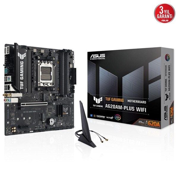 ASUS TUF GAMING A620AM-PLUS WIFI6 DDR5 HDMI-DP PCIE 4.0 AM5 MATX