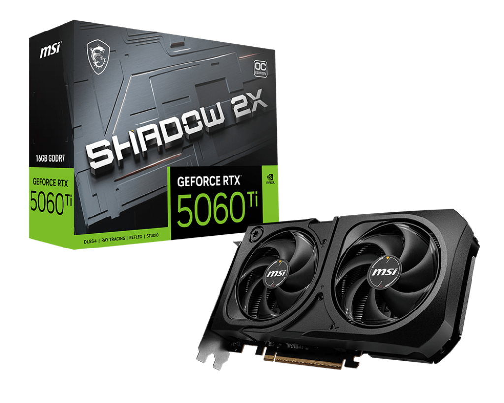 MSI RTX5060TI 16GB SHADOW 2X OC GDDR7 128bit HDMI DP PCIe 5.0