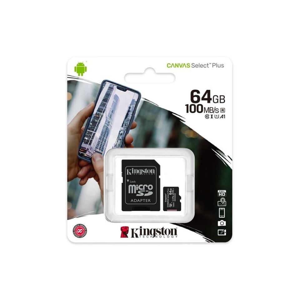 64 GB KINGSTON CANVAS SELECT PLUS MICRO SD CARD CL10 SDCS2/64GB