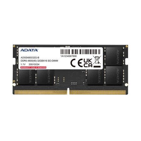 ADATA 32GB DDR5 4800MHZ NOTEBOOK RAM VALUE AD5S480032G-B