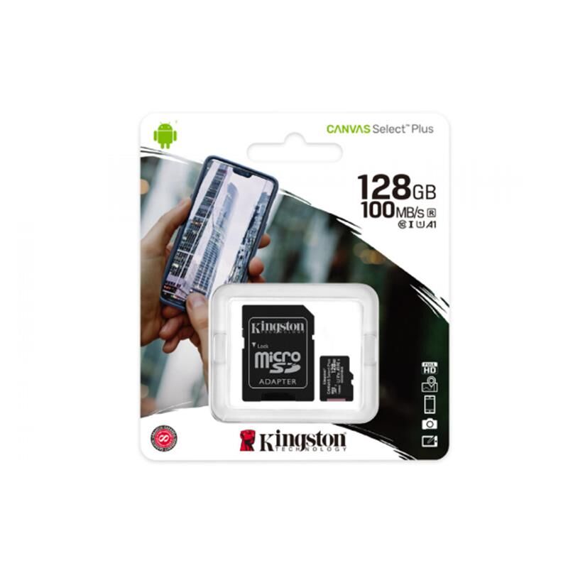 128 GB KINGSTON CANVAS SELECT PLUS MICRO SD CARD CL10 SDCS2/128GB