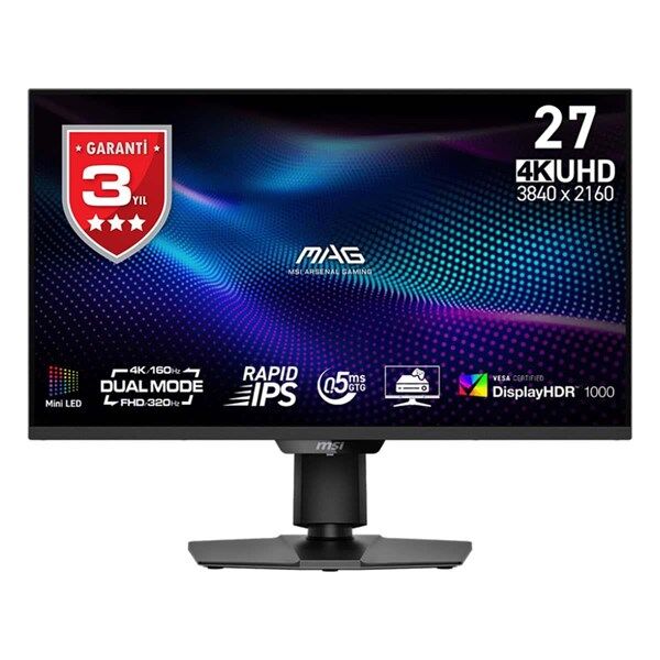 MSI 27'' RAPID IPS MAG 274UPDF E16M 0.5MS 160HZ HDMI-DP PIVOT GAMING MONİTÖR 3840X2160